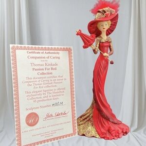Thomas Kinkade Passion For Red Collection Companion of Caring Figurine 0155M